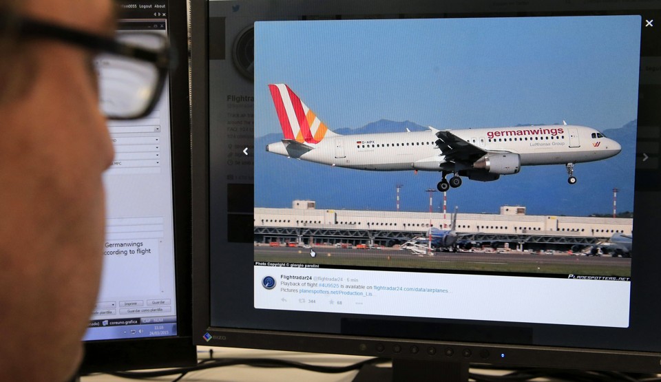 Avião similar ao Airbus A320 que caiu no sul da França | Zipi/Efe