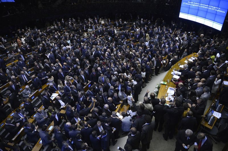 Plenário da Câmara ficou lotado para o primeiro dia da legislatura | Agência Brasil/Wilson Dias