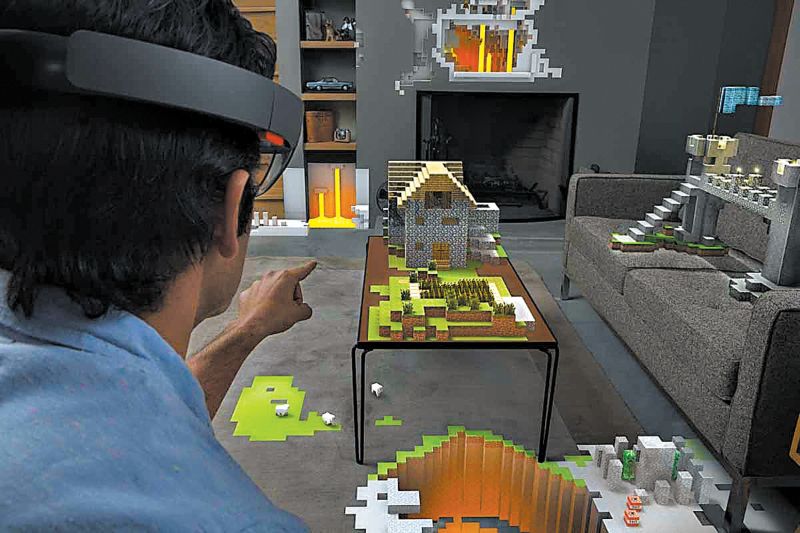 Tudo é clique: uma renderização do que um usuário do HoloLens pode ver quando usar a tecnologia do holograma da Microsoft | Microsoft