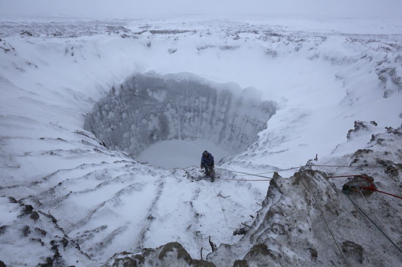Cratera descoberta no ano passado na Península de Yamal | Reuters