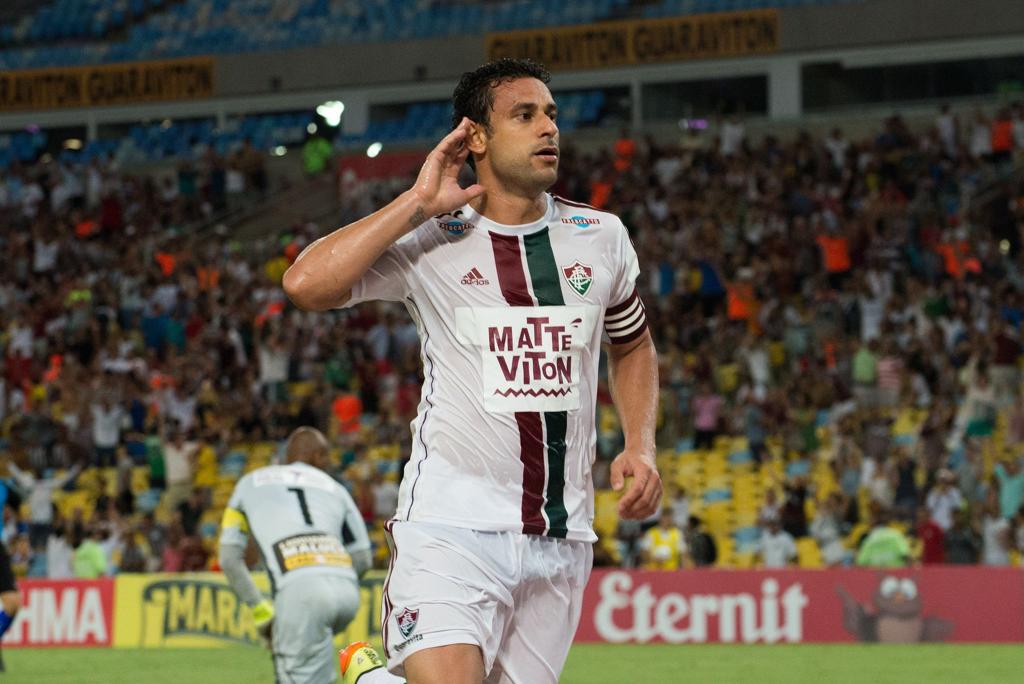 Fred comemora o seu gol contra o Botafogo. Atacante participou ainda dos outros dois marcados pelo Fluminense. | Bruno Haddad/Fluminense F.C.