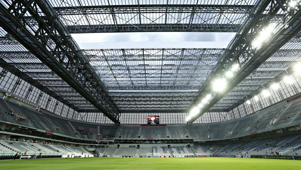 Cobertura da Arena está pronta e passa por testes antes de ser liberada para total funcionamento. | Hugo Harada/Gazeta