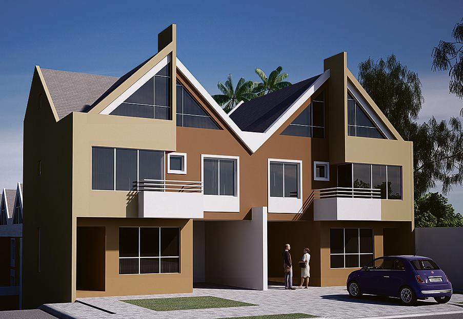 Sobrados em steel frame têm entre 131 m² e 155 m² de área total. | Divulgação