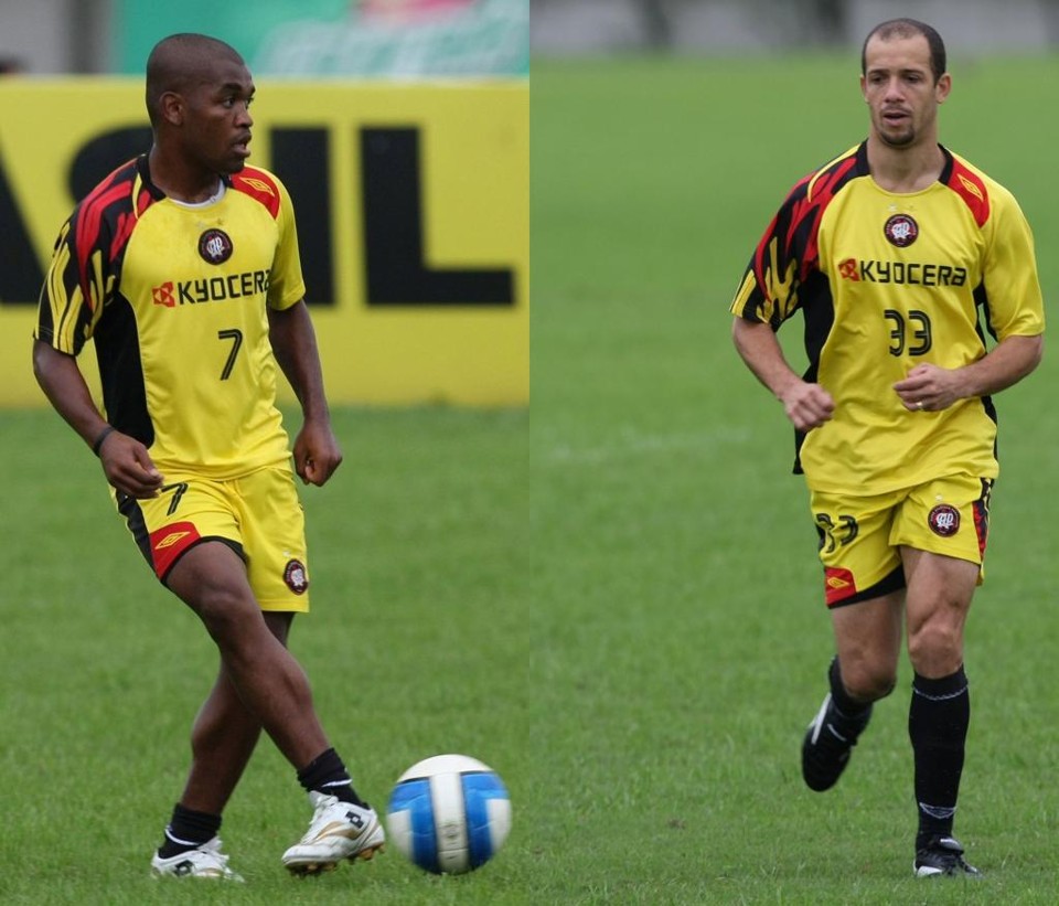 Alan Bahia (esq.) e Rogério Corrêa estavam no grupo de 2007 do Atlético, que ficou seis jogos sem vencer no Estadual. | Arquivo/Gazeta do Povo