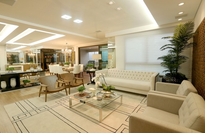 Decorado do residencial Essential, no Ecoville, da construtora Plaenge. | Júlio Cezar Souza/Plaenge