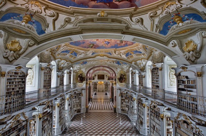 Biblioteca Admont Abbey. Fica no monastério mais antigo da Áustria, fundado em 1704 | Jorge Royan/Wikimedia Commons