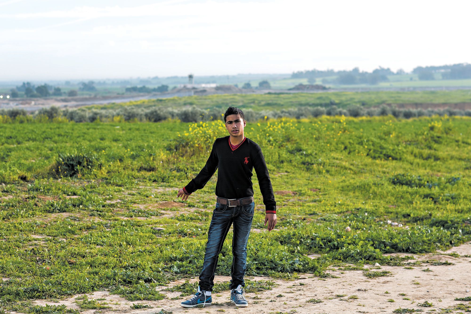 Abrahim al-Awawda, 15, cruzou a cerca para Israel, foi capturado e logo devolvido à faixa de Gaza | Wissam Nassar/The New York Times