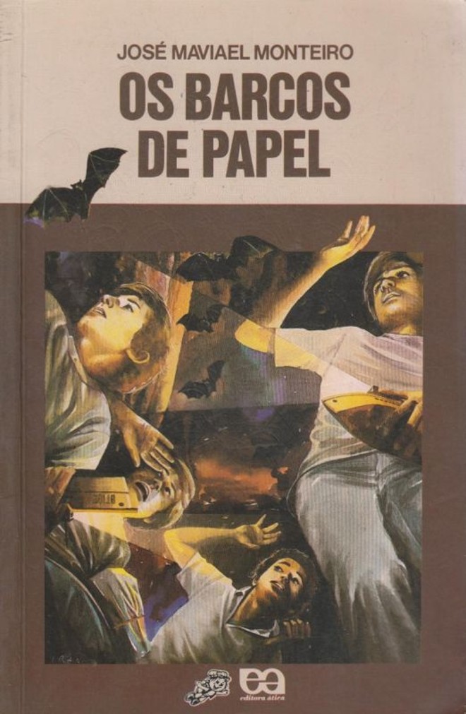 Os Barcos de Papel, José Maviael Monteiro - Quatro meninos descobrem uma caverna misteriosa. Ao explorar o lugar, acabam se perdendo e topam com os bandidos Carlão e Sete Vidas, que decidem fingir que sequestram o quarteto e pedem aos pais uma bolada em dinheiro em troca do resgate. | Divulgação