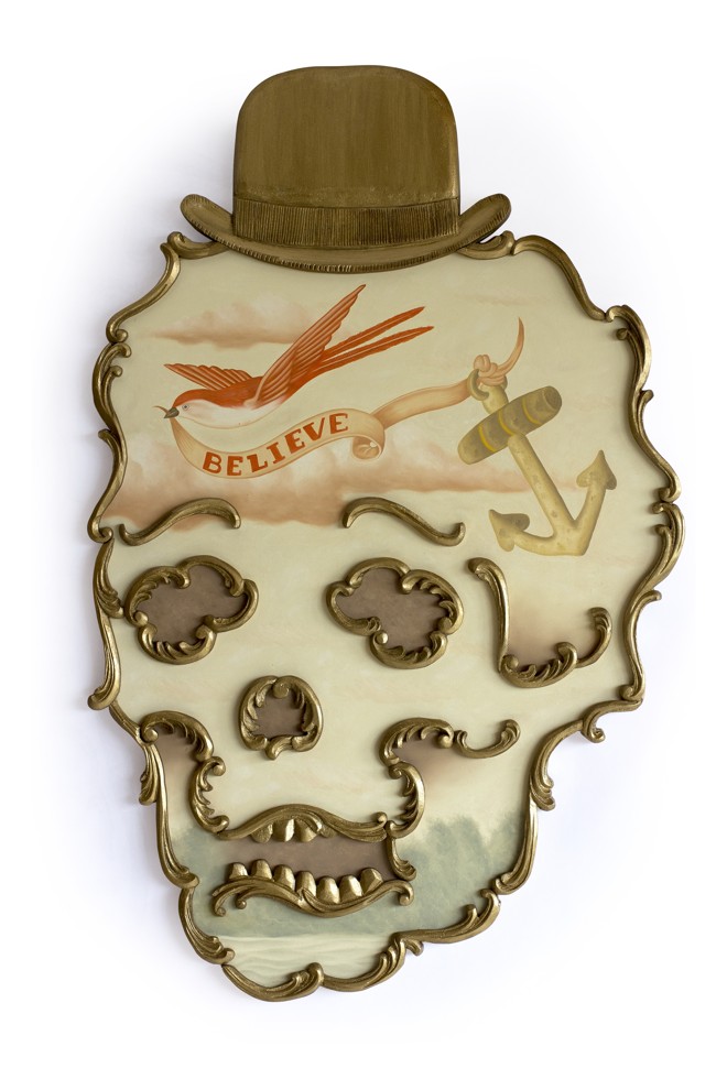 Believe | Óleo sobre painel | Ornamentos entalhados | | Rafael Silveira/ Divulgação