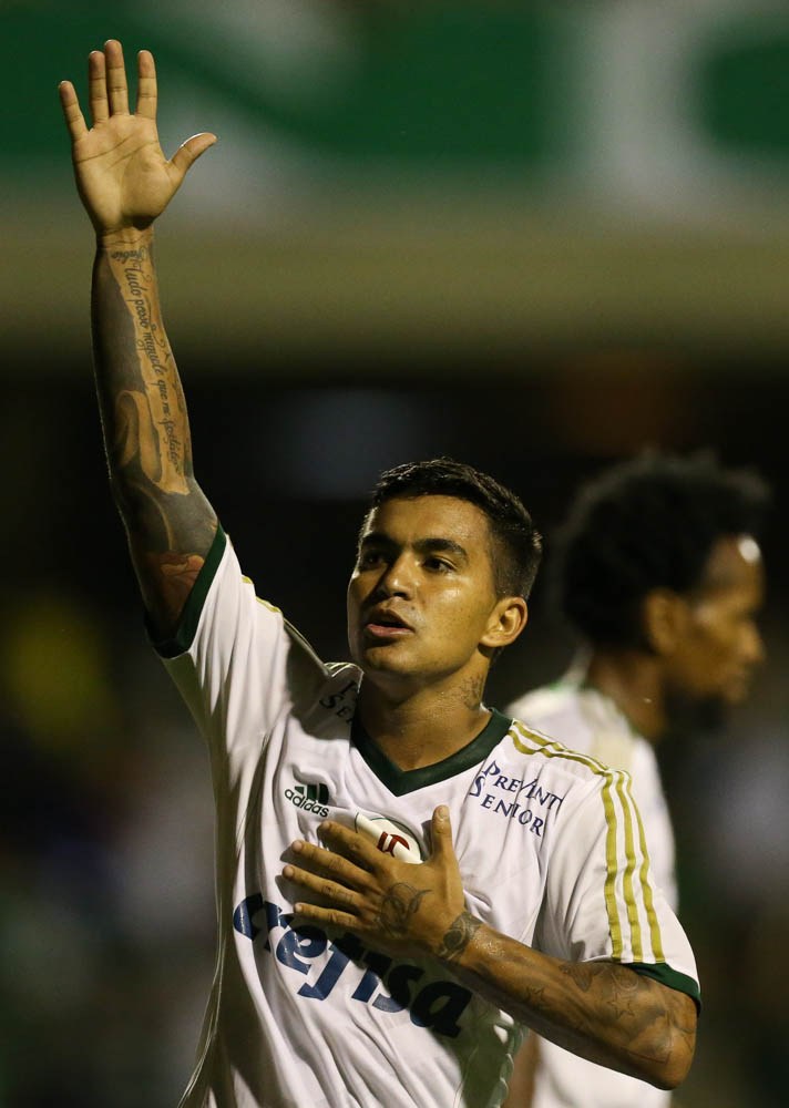 O atacante Dudu comemora um dos gols contra o Mogi Mirim. | Cesar Greco / Ag. Palmeiras