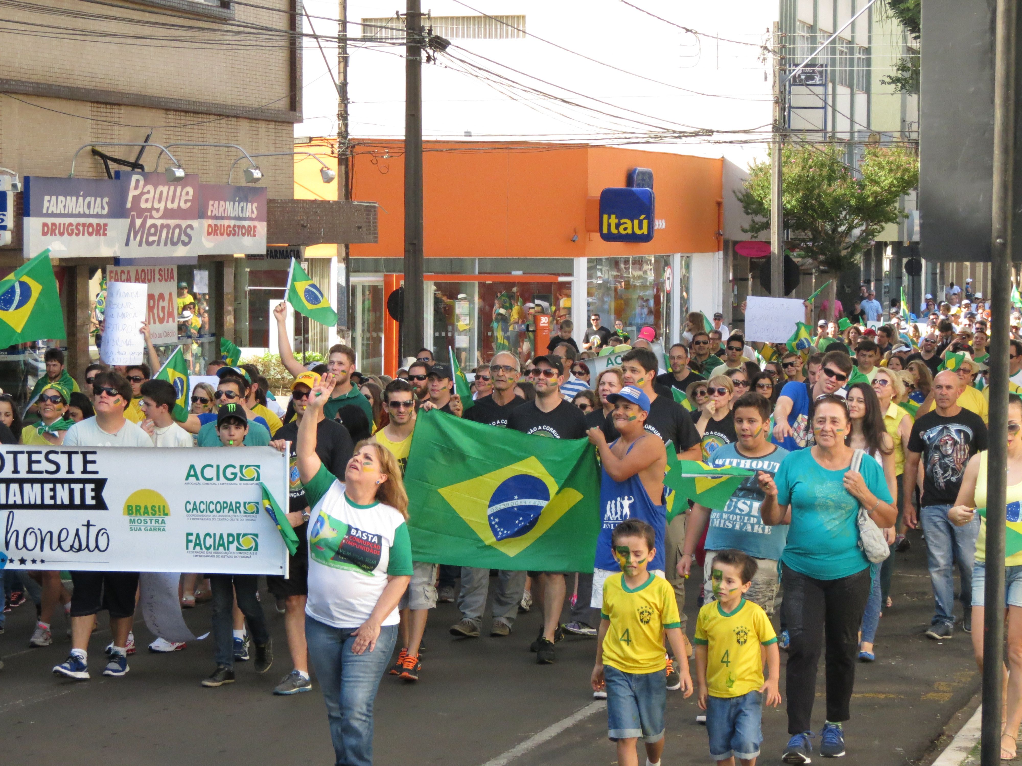 A crise econômica também fazia parte da lista de queixas dos manifestantes | Mariana Rudek/Especial para a Gazeta do Povo
