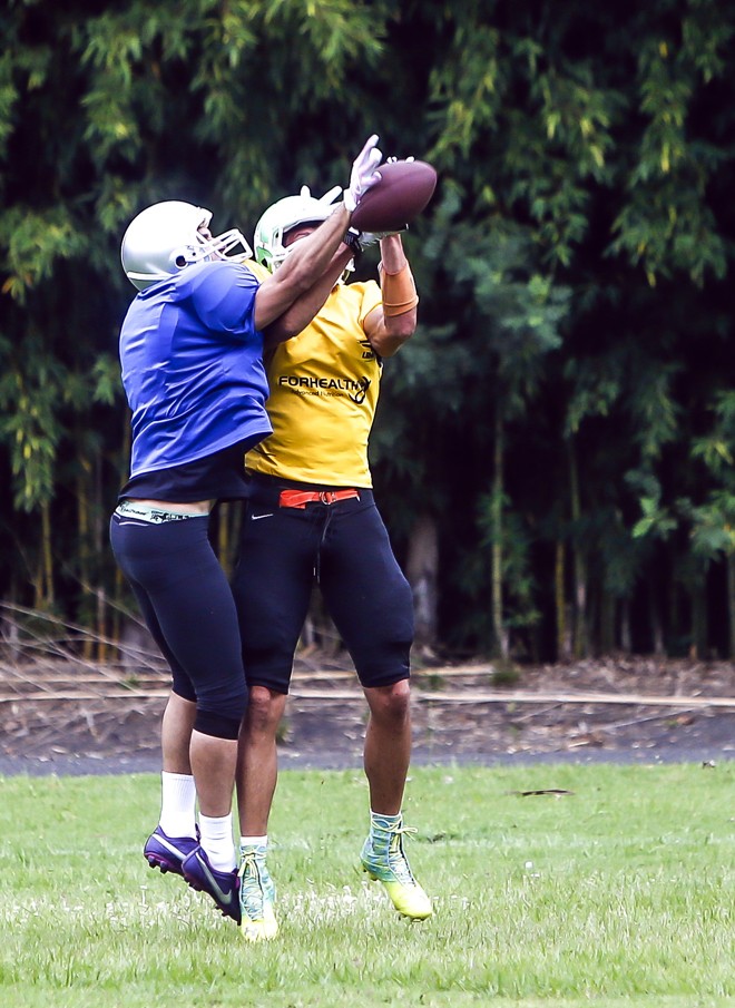 Seleção Brasileira de Futebol Americano fazendo um treinamento intensivo no feriado de Tiradentes na Unicentro em Irati, interior do Paraná. Seleção se prepara para a primeira participação do Brasil na Copa do Mundo de Futebol Americano. | Albari Rosa/gazeta do povo