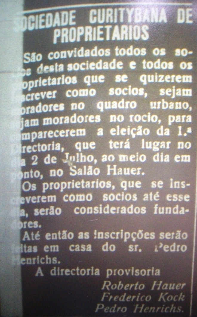 Registro de jornal de 28 de junho de 1905 mostra presença da família Hauer na vida social da cidade. | Reprodução