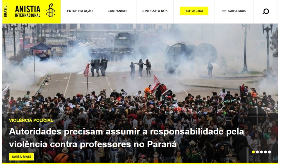 A organização de Direitos Humanos  condenou o ataque da Polícia Militar contra os professores | /Divulgação