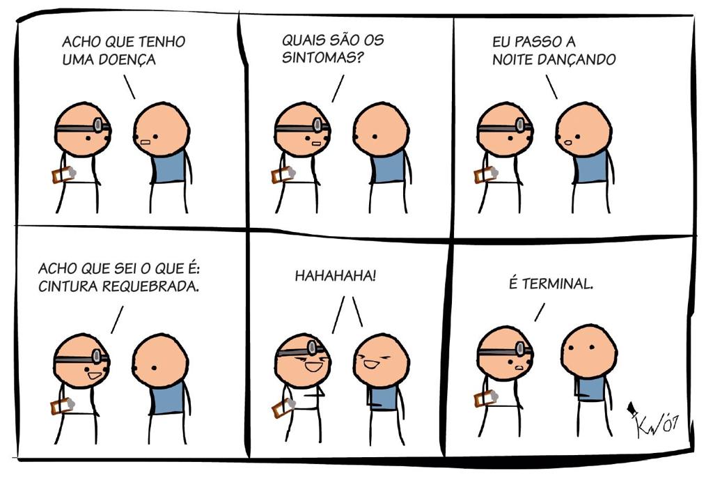 Uma das tirinhas presentes no volume um da coletânea Cianeto & Felicidade (Leya, 2015). | Reprodução