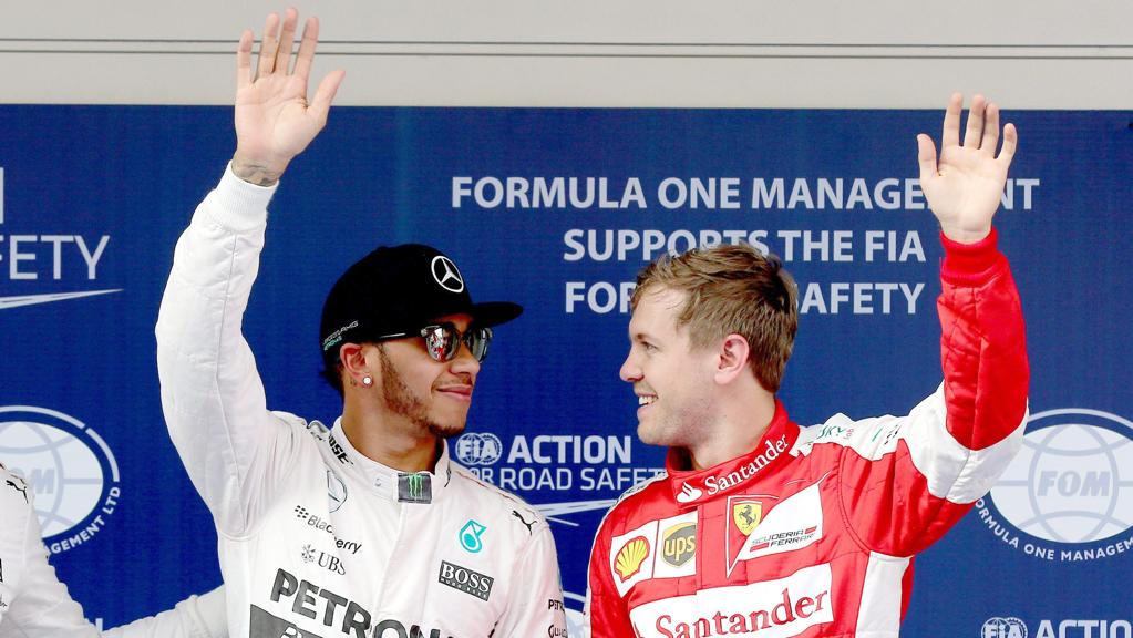 Lewis Hamilton, o pole, e Sebastian Vettel, o terceiro: duelo na pista? | WU HONG/EFE