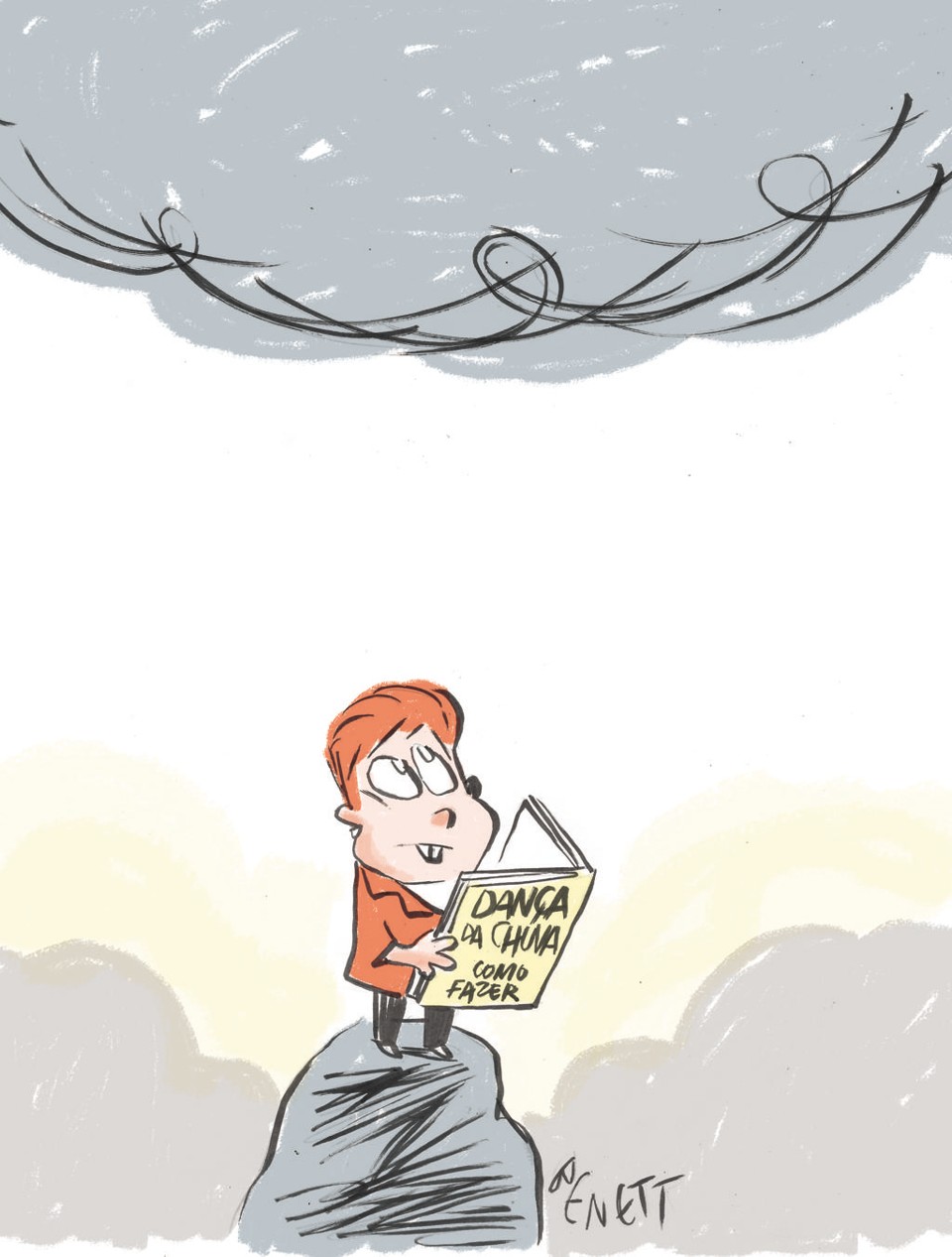 Governo precisa torcer para que chova o suficiente nos locais certos para afastar o fantasma do racionamento em 2015. | Ilustração/Benett