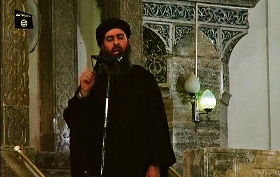 Abu Bakr al-Baghdadi, que nunca foi fotografado, em imagem de vídeo divulgado pelo Estado Islâmico. | Reprodução / /Reuters