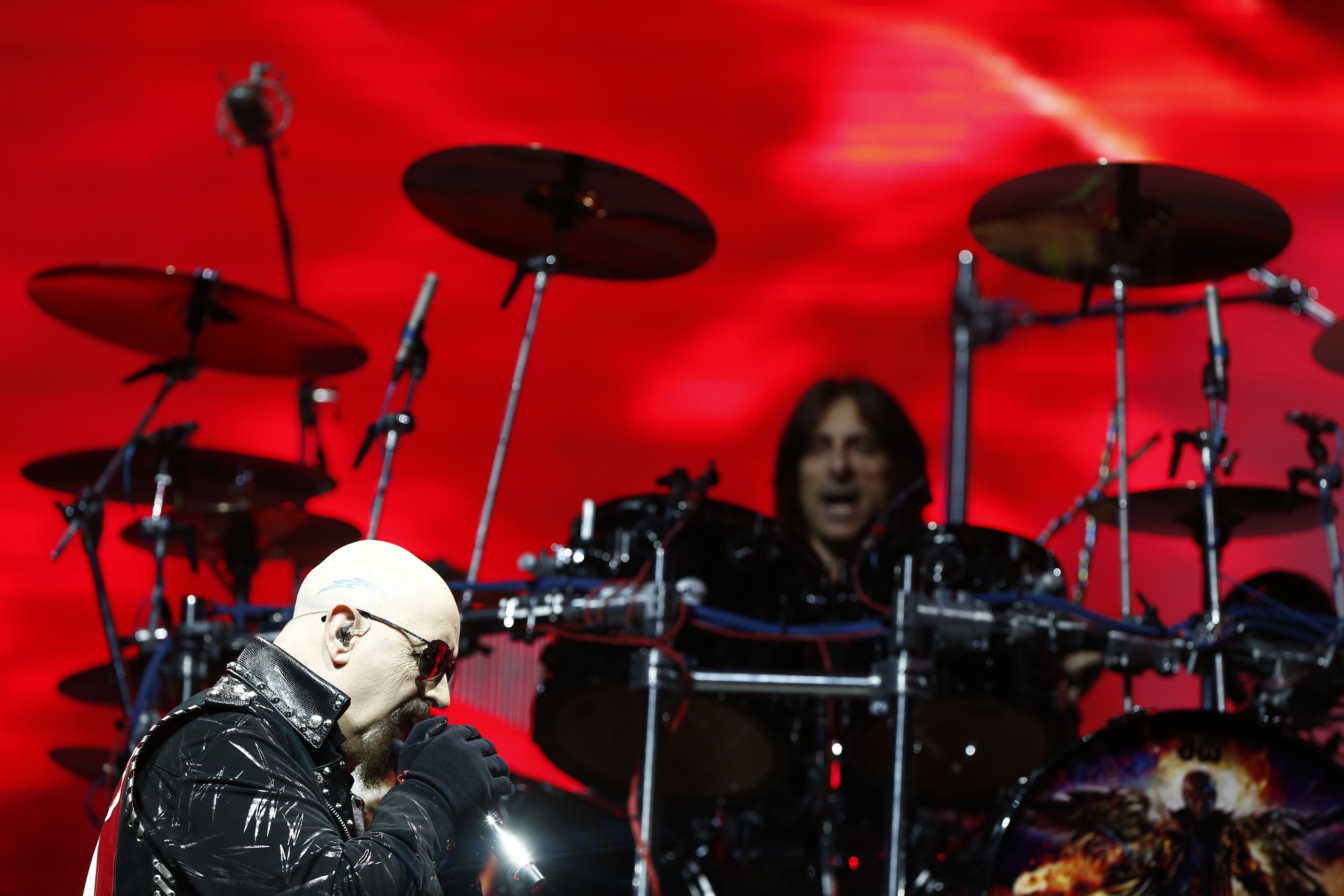Rob Halford e o Judas Priest se apresentam no palco da pedreira | Hugo Harada/Gazeta do Povo