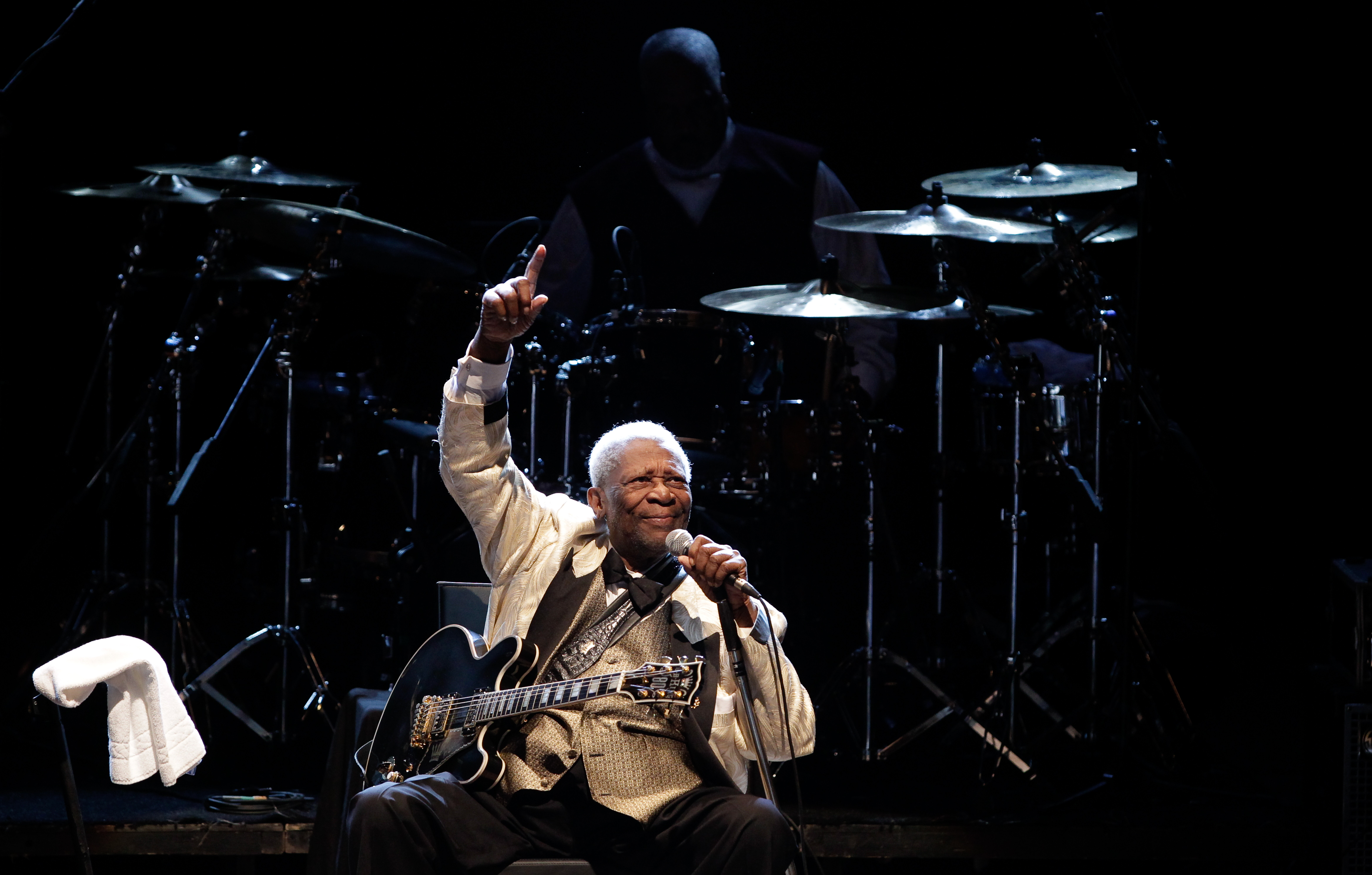 B.B. King durante seu último show em Curitiba, em 2012 | Daniel Castellano/Gazeta do Povo