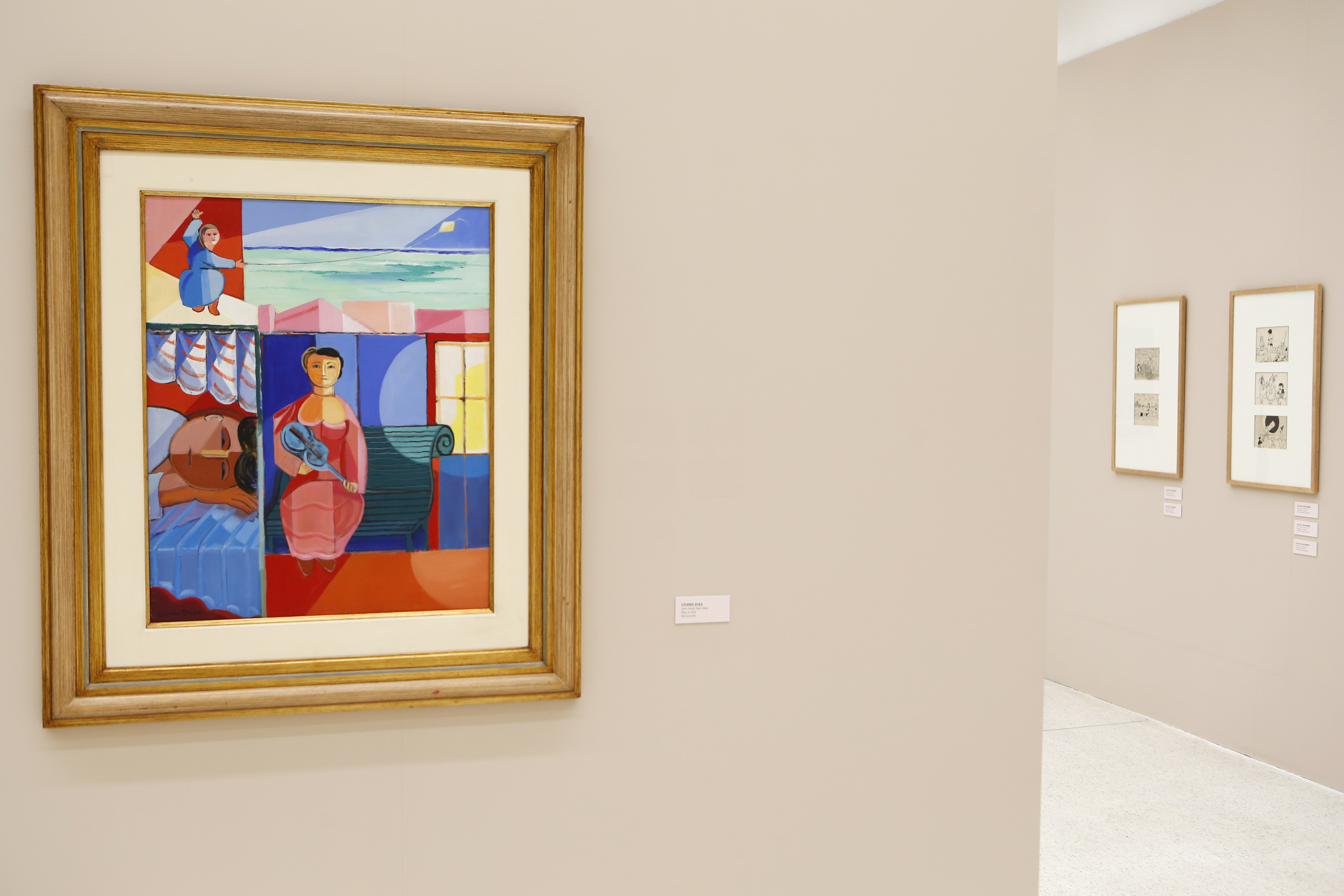 Apreendida na Operação Lava Jato, obra de Cicero Dias (à esquerda) é uma das que compõe o acervo do MON | Marcelo Andrade/Gazeta do Povo