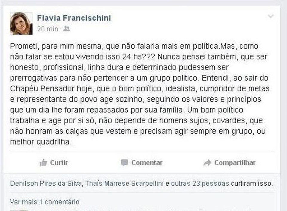 A postagem já foi apagada. | Reprodução/