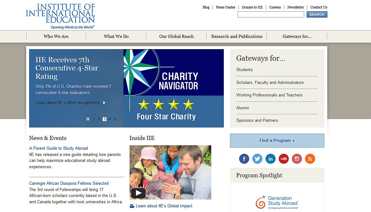 Site do IIE: alunos ficaram ofendidos com e-mail | Reprodução/