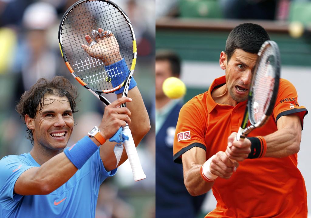 Rafael Nadal e Novak Djokovic passaram com facilidade pela primeira rodada de Roland Garros. | Jason Cairnduff Livepic/Reuters e Pascal Rossignol/Reuters