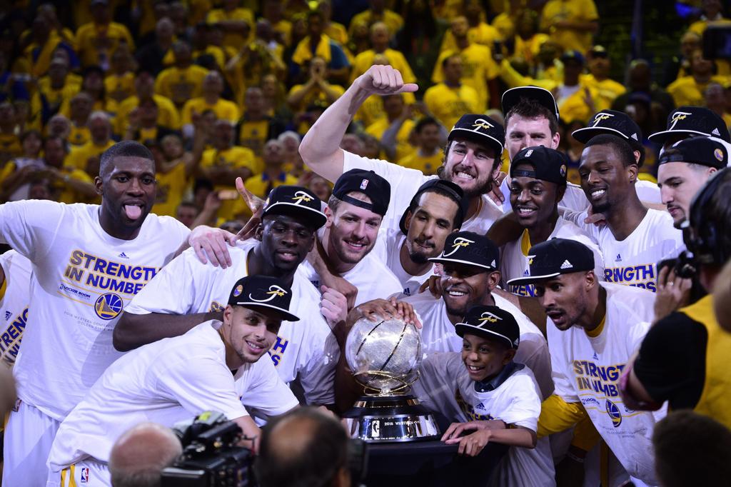 Festa do Golden State Warriors, campeão da Conferência Oeste da NBA. | John G. Mabanglo/EFE