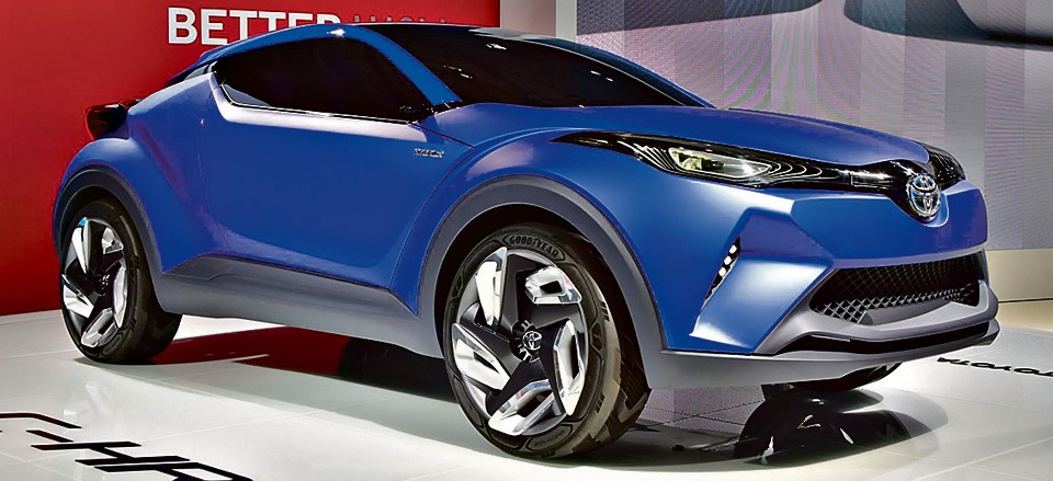 O conceito C-HR, apresentado no Salão de Paris 2014, serviria de base para o futuro suvinho. Ele teria como alvos Honda HR-V, Nissan Juke e Ford EcoSport. | Fotos: Divulgação