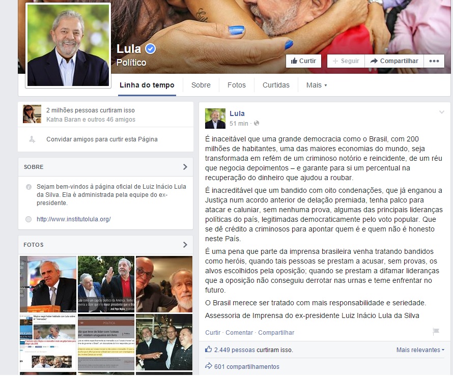 No programa, Lula centrou a fala contra terceirização enquanto Falcão anunciou que o partido vai expulsar militantes que forem condenados por “malfeitos” | Reprodução/