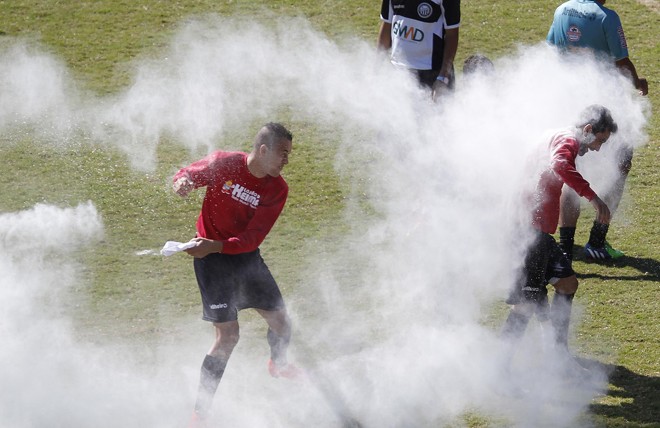 Muita união e descontração no último treino do Operário Ferroviário de Ponta Grossa, que enfrenta o Coritiba na final do Campeonato Paranaense | Jonathan Campos/Gazeta do Povo