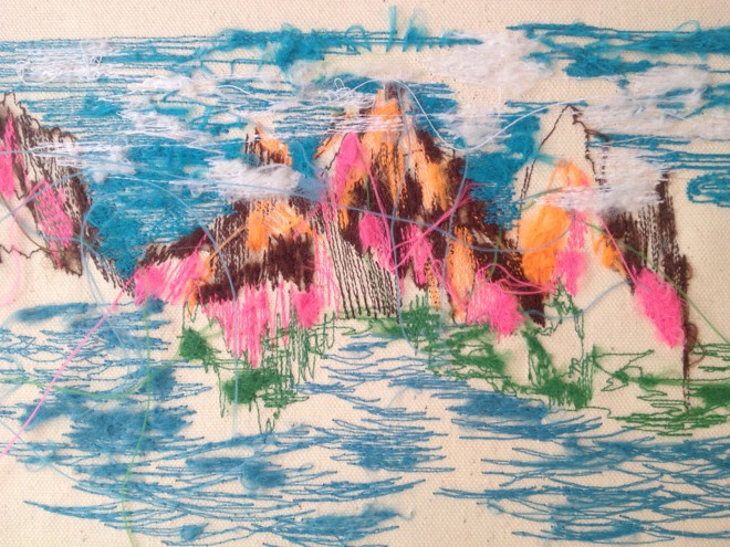 Obra de André Azevedo usa tecidos e tapeçaria. | André Azevedo/Divulgação