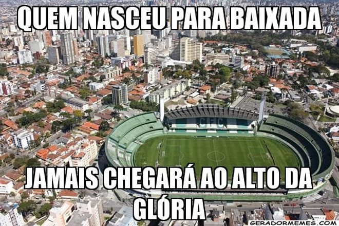 Um dos bordões preferidos da torcida do Coritiba brinca com a casa dos dois times. |