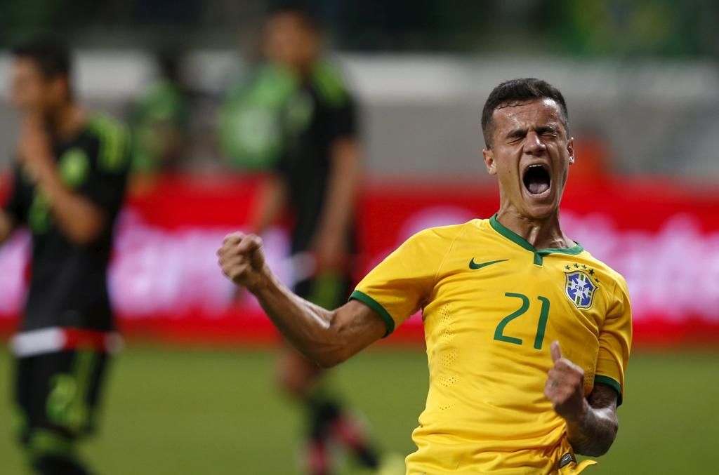 Phillipe Coutinho comemora gol marcado contra o México em amistoso preparativo para a Copa América | PAULO WHITAKER/REUTERS