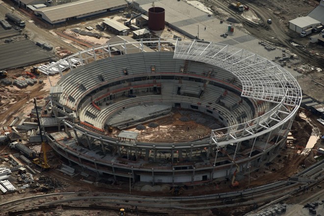 Arena que receberá as competições de tênis do Rio 2016. | Marcelo Sayão/EFE