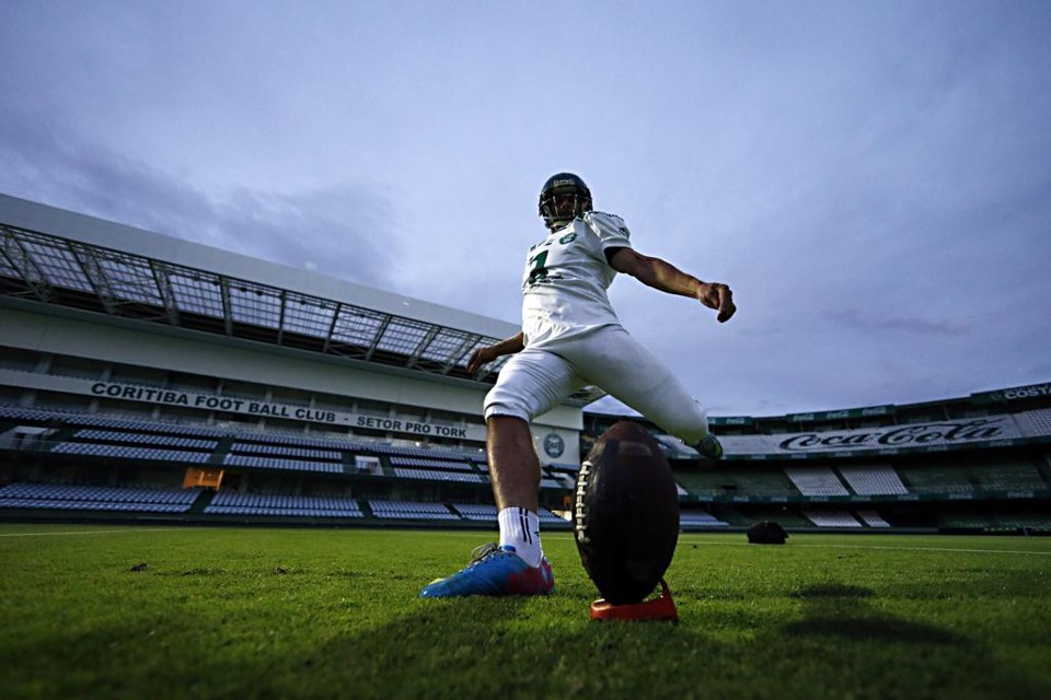Treino do Corotiba Crocodiles: futebol americano quer se tornar esporte olímpico. | ALBARI ROSA/Gazeta do Povo