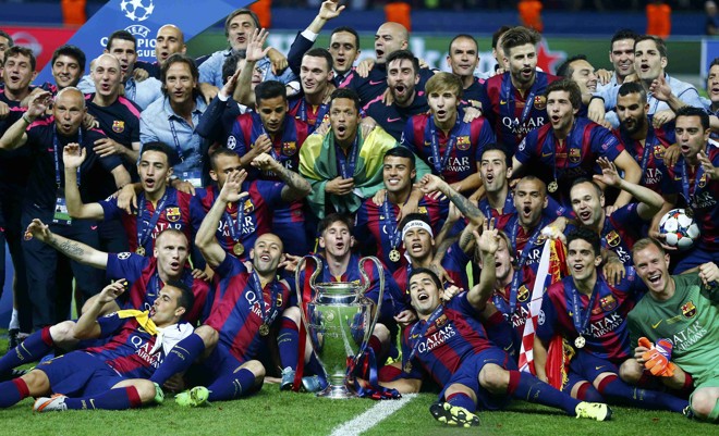 Barcelona conquistou a Liga dos Campeões pela quinta vez e levou a taça definitivamente | KAI PFAFFENBACH/REUTERS