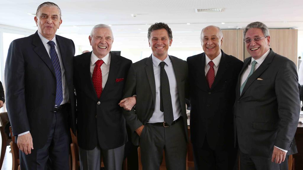 Petraglia, Marin, Gomyde, Del Nero e Bacellar: dos sorrisos em março à defesa da liga em junho. Mudança de postura com respaldo do torcedor. | Rafael Ribeiro/CBF