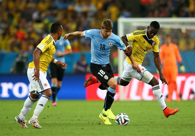 GASTÓN RAMÍREZ (URUGUAI). Uma lesão de tornozelo no fim da temporada inglesa pelo Hull City deixou o Uruguai sem um dos titulares do seu meio-campo. | Julian Finney/Getty Images
