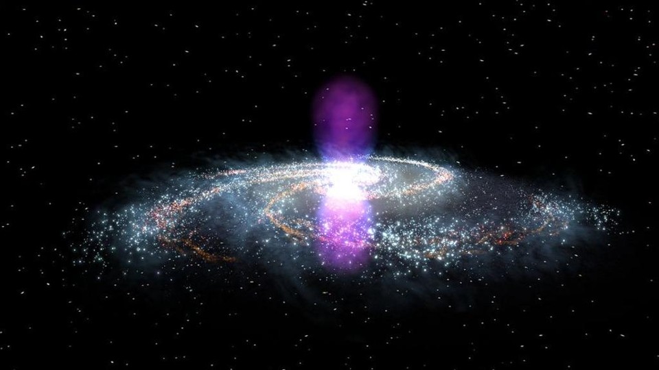 Estudo de brasileiros volta a cogitar a possibilidade de a Via Láctea ser formada por quatro espirais. | NASA/Goddard Space Flight Center Scientific Visualization Studio