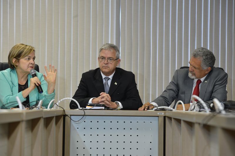 Infectologista Maria de Lourdes Lopes e os subsecretários de Saúde José Tadeu Palmieri e José Carlos Valença discutem combate a superbactérias. | Antonio Cruz/Agência Brasil