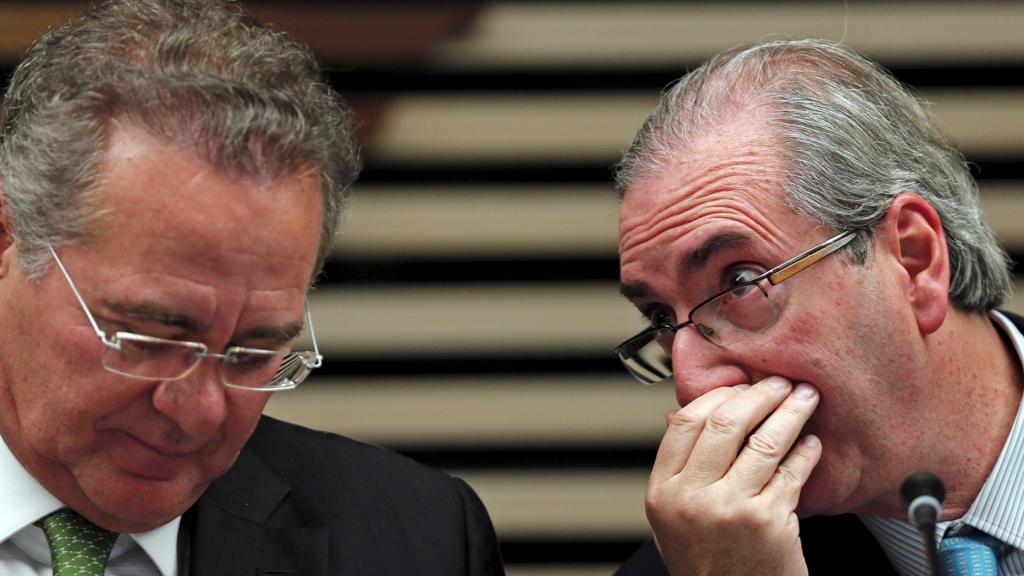Renan e Cunha: presidentes do Senado e da Câmara aproveitam fraqueza de Dilma para atender a governadores e prefeitos. | Paulo Whitaker/Reuters