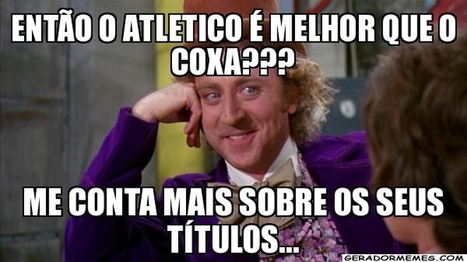 Outro personagem célebre dos memes, Willy Wonka, usado para alfinetar os rivais. |