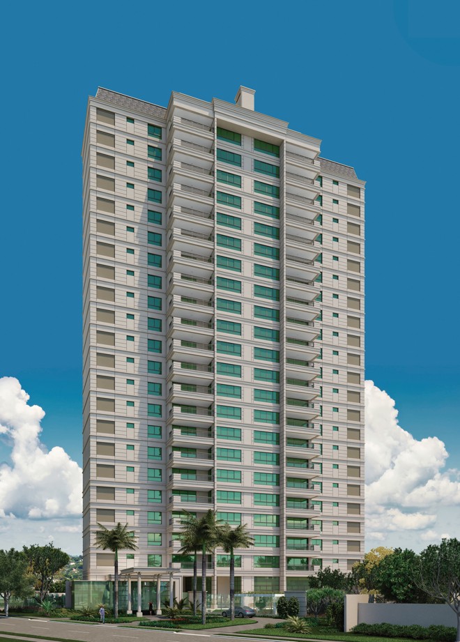 ESSENTIAL: lançado em 2014 pela Plaenge, o Essential está em obras na região do Ecoville em um terreno de 7 mil m² com mais de 30 itens de lazer. Composto por 42 apartamentos, o empreendimento oferece unidades com 243 m² de área privativa e opção de três ou quatro suítes. As suítes máster conta com amplo closet e dois banheiros, proporcionando privacidade e aproveitamento do tempo pelo casal. A tecnologia empregada na construção atenuará o ruído entre os andares nas salas, suítes e nas áreas de circulação dos apartamentos. Todas as unidades serão entregues com banheira de hidromassagem e contam com janelas e esquadrias amplas, com persianas “de enrolar” com possibilidade de acionamento por controle remoto. As unidades do Essential custam a partir de R$ 2,1 milhões e têm previsão de entrega para 2017. | (Imagem/Divulgação)