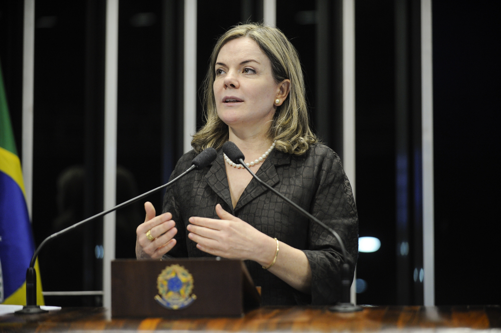 Gleisi criticou a ação que o PSDB move no Tribunal Superior Eleitoral (TSE) para cassar o mandato da presidente Dilma Rousseff | /Agência Senado