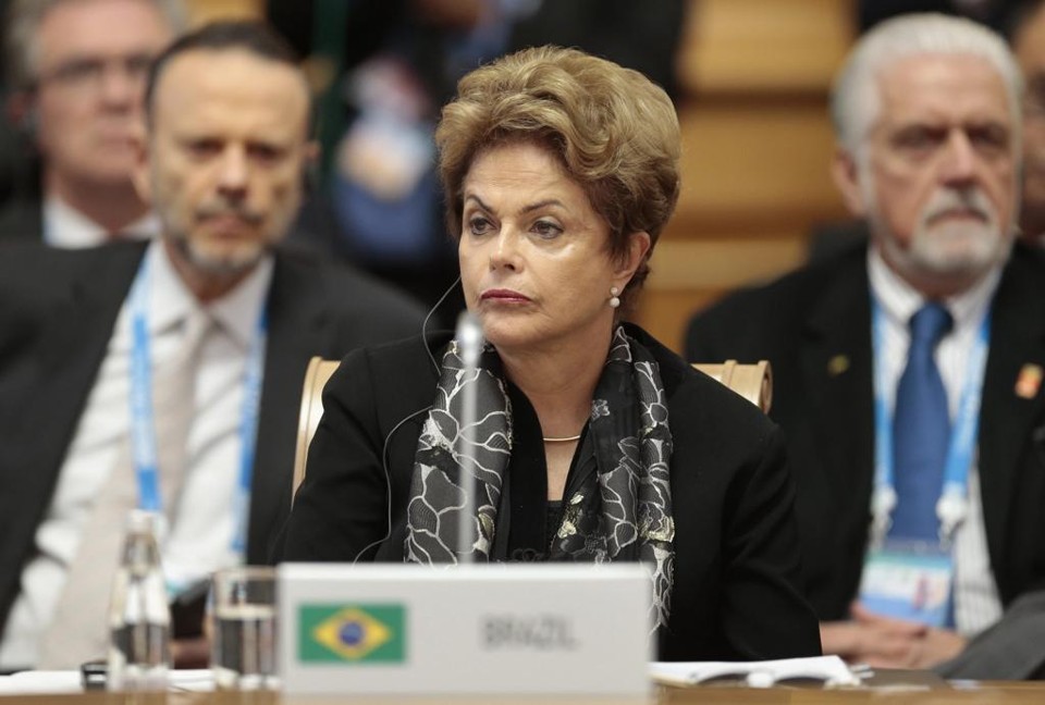 Dilma no encontro dos Brics: agenda fraca abriu espaço para discursos sobre a crise. | Ivan Sekratarev/ 
EFE