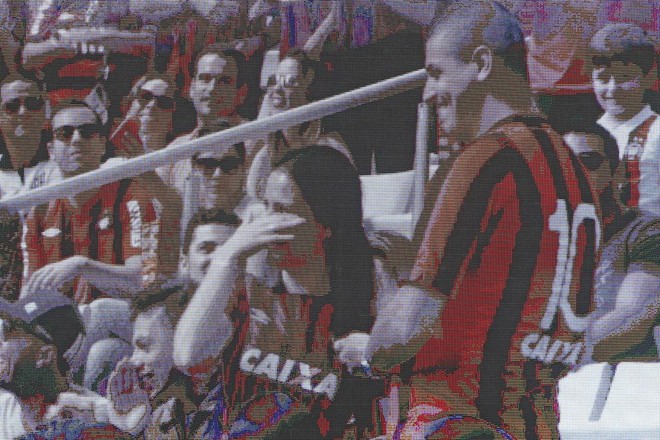 Telão da Arena mostrou o pedido de casamento para todo o estádio. | Antônio More/Gazeta do Povo