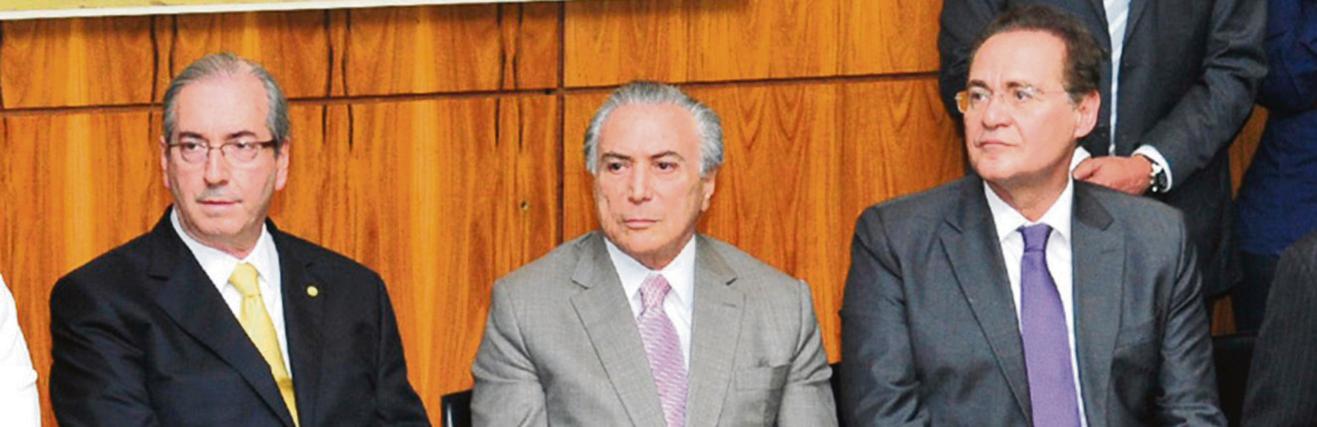 Eduardo Cunha, Michel Temer e Renan Calheiros: Do triunvirato peemedebista, apenas o presidente do Senado não tem interesse em se candidatar à Presidência. | GABRIELA KOROSSY/Câmara dos Deputados