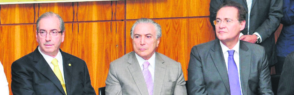 Eduardo Cunha, Michel Temer e Renan Calheiros: Do triunvirato peemedebista, apenas o presidente do Senado não tem interesse em se candidatar à Presidência. | GABRIELA KOROSSY/Câmara dos Deputados